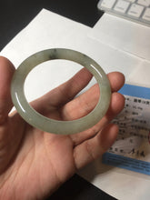 Load image into Gallery viewer, 51.5mm certified 100% natural Type A light green yellow with floating seaweed round cut jadeite jade bangle BM64-6613