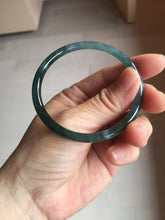 Load image into Gallery viewer, 55.7mm Type A 100% Natural dark green/blue/gray/black Guatemala slim round cut Jadeite bangle PJ108-5630