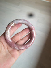 Load image into Gallery viewer, 56mm 100% natural chubby pink rose stone (Rhodonite) round cut bangle XY70