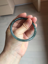 Load image into Gallery viewer, 55.7mm Type A 100% Natural dark green/blue/gray/black Guatemala slim round cut Jadeite bangle PJ108-5630