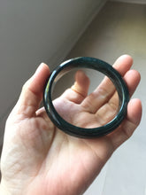 Load image into Gallery viewer, 55.6mm Certified Type A 100% Natural dark green/blue/gray/black Guatemala Jadeite bangle PJ138-1474