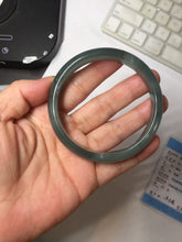 Load image into Gallery viewer, 59mm Certified Type A 100% Natural icy watery dark green/blue/gray/black Guatemala Jadeite bangle BS156-0131
