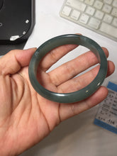 Load image into Gallery viewer, 59mm Certified Type A 100% Natural icy watery dark green/blue/gray/black Guatemala Jadeite bangle BS156-0131