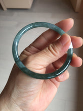 Load image into Gallery viewer, 55.7mm Type A 100% Natural dark green/blue/gray/black Guatemala slim round cut Jadeite bangle PJ107-5617