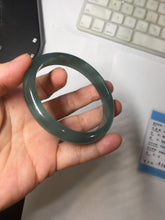 Load image into Gallery viewer, 59mm Certified Type A 100% Natural icy watery dark green/blue/gray/black Guatemala Jadeite bangle BS156-0131