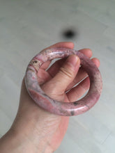 Load image into Gallery viewer, 56mm 100% natural chubby pink rose stone (Rhodonite) round cut bangle XY70