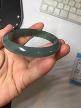 Load image into Gallery viewer, 59mm Certified Type A 100% Natural icy watery dark green/blue/gray/black Guatemala Jadeite bangle BS156-0131