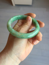 Load image into Gallery viewer, 58mm certified 100% natural Type A sunny green carved and golden-painted jadeite jade bangle BH135-(9896)