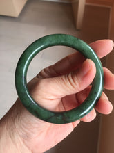 Load image into Gallery viewer, 55mm Certified 100% Natural Deep Pine Green/Black "Serene Ember Forest" Nephrite (red-skin nephrite 红皮碧玉) Bangle HT168-16-3854