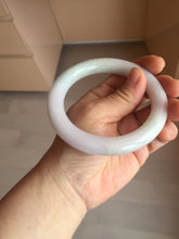 Load image into Gallery viewer, 60.5mm certified 100% natural light green/white/purple chubby round cut jadeite jade bangle BS39-8572