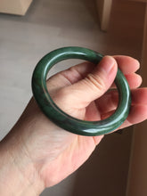 Load image into Gallery viewer, 55mm Certified 100% Natural Deep Pine Green/Black "Serene Ember Forest" Nephrite (red-skin nephrite 红皮碧玉) Bangle HT168-16-3854