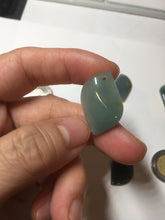 Load image into Gallery viewer, 100% natural type A Guatemala jadeite jade icy watery yellow green black Willow leaf pendant group BP63