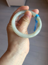 Load image into Gallery viewer, 53.3mm certified 100% natural Type A light green yellow with floating seaweed round cut jadeite jade bangle BM63-6612