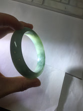 Load image into Gallery viewer, 56.8mm Certified 100% natural Type A oily dark green/ gray (老油青) jadeite jade bangle PD114
