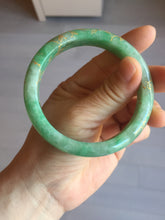 Load image into Gallery viewer, 58mm certified 100% natural Type A sunny green carved and golden-painted jadeite jade bangle BH135-(9896)