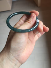 Load image into Gallery viewer, 56.2mm Certified Type A 100% Natura dark blue/green/gray/black Guatemala slim round cut Jadeite bangle PJ106-2076