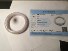 Load image into Gallery viewer, 53.8mm certificated Type A 100% Natural light purple/white/yellow Jadeite Jade bangle K112-4023