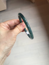 Load image into Gallery viewer, 56.2mm Certified Type A 100% Natura dark blue/green/gray/black Guatemala slim round cut Jadeite bangle PJ106-2076