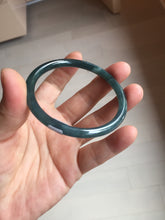 Load image into Gallery viewer, 56.2mm Certified Type A 100% Natura dark blue/green/gray/black Guatemala slim round cut Jadeite bangle PJ106-2076