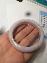 Load image into Gallery viewer, 53.8mm certificated Type A 100% Natural light purple/white/yellow Jadeite Jade bangle K112-4023