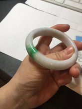 Load image into Gallery viewer, 56.5mm certified Type A 100% Natural sunny green/purple/white(白底青) Jadeite Jade bangle BF139-4075