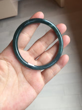 Load image into Gallery viewer, 56.2mm Certified Type A 100% Natura dark blue/green/gray/black Guatemala slim round cut Jadeite bangle PJ106-2076