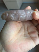 Load image into Gallery viewer, 55mm 100% natural pink yellow carved Peony and money jars Quartzite (Shetaicui jade) bangle SY103