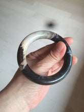 Load image into Gallery viewer, 53.4mm 100% natural chubby pink/black/brown rose stone (Rhodonite) round cut bangle XY69