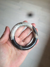 Load image into Gallery viewer, 53.4mm 100% natural chubby pink/black/brown rose stone (Rhodonite) round cut bangle XY69