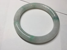 Load image into Gallery viewer, 55mm Certified type A 100% Natural sunny green/white round cut Jadeite bangle BN76