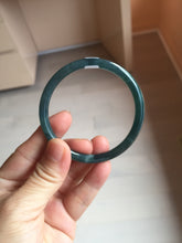 Load image into Gallery viewer, 56.2mm Certified Type A 100% Natura dark blue/green/gray/black Guatemala slim round cut Jadeite bangle PJ106-2076