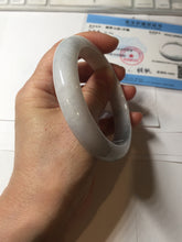 Load image into Gallery viewer, 59.8mm Certificated Type A 100% Natural White green Jadeite Jade bangle AA117-8441