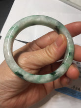 Load image into Gallery viewer, 53.5mm certified type A 100% Natural sunny green light green Jadeite Jade bangle PA261-2991