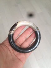 Load image into Gallery viewer, 53.4mm 100% natural chubby pink/black/brown rose stone (Rhodonite) round cut bangle XY69