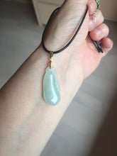 Load image into Gallery viewer, 100% natural type A icy watery light green blessed melon Jadeite Jade pendant AZ192
