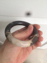 Load image into Gallery viewer, 53.4mm 100% natural chubby pink/black/brown rose stone (Rhodonite) round cut bangle XY69