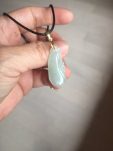 Load image into Gallery viewer, 100% natural type A icy watery light green blessed melon Jadeite Jade pendant AZ192