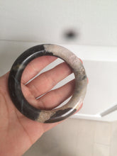 Load image into Gallery viewer, 53.4mm 100% natural chubby pink/black/brown rose stone (Rhodonite) round cut bangle XY69