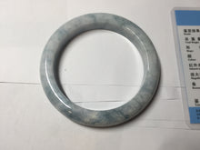 Load image into Gallery viewer, 62.8mm Certificated Type A 100% Natural White blue Jadeite Jade bangle AA118-8435