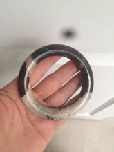 Load image into Gallery viewer, 53.4mm 100% natural chubby pink/black/brown rose stone (Rhodonite) round cut bangle XY69