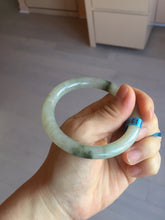 Load image into Gallery viewer, 54.2mm certified 100% natural type A certified light green with floating seaweed round cut jadeite jade bangle BM62-6610