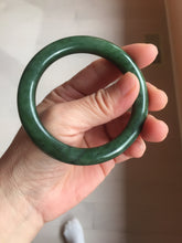 Load image into Gallery viewer, 54.8mm Certified 100% Natural Deep Pine Green/Black "Serene Ember Forest" Nephrite (red-skin nephrite 红皮碧玉) Bangle HT168-12-6184