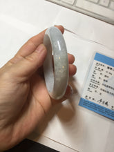 Load image into Gallery viewer, 54mm Certified type A 100% Natural light green white Jadeite bangle PB198-6655
