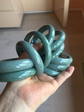 Load image into Gallery viewer, Sale! 53-54mm Certified type A 100% Natural dark green/blue/black/gray Guatemala Jadeite bangle group GL32