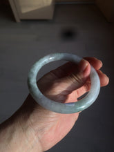 Load image into Gallery viewer, 58mm certified 100% natural type A light green/white round cut jadeite jade bangle AZ101-2808