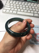 Load image into Gallery viewer, 57mm Certified Type A 100% Natural dark green/blue/gray/black Guatemala Jadeite bangle PJ137-1485