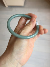 Load image into Gallery viewer, 59mm Certified Type A 100% Natural Light Blue Green Gray Ru Kiln Sky Celadon Blue (汝窑天青蓝) Guatemala Jadeite Jade Slim Round Bangle BS160-8651