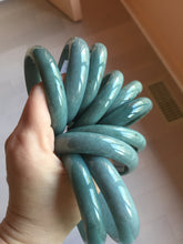 Load image into Gallery viewer, Sale! 53-54mm Certified type A 100% Natural dark green/blue/black/gray Guatemala Jadeite bangle group GL32