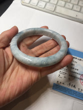 Load image into Gallery viewer, 62.8mm Certificated Type A 100% Natural White blue Jadeite Jade bangle AA118-8435