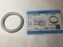 Load image into Gallery viewer, 56.4mm certified 100% natural Type A light green white purple round cut jadeite jade bangle AA119-4911